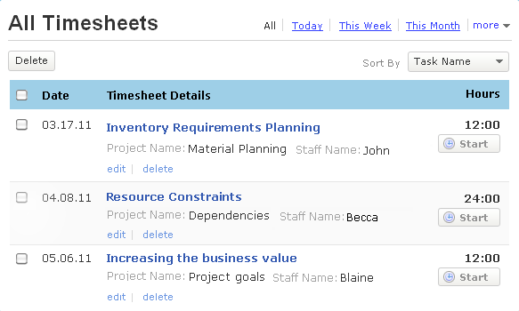 Time Tracking in Zoho Invoice