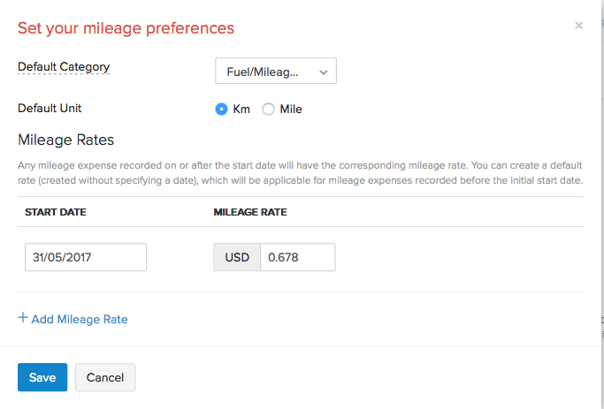 Mileage Preferences