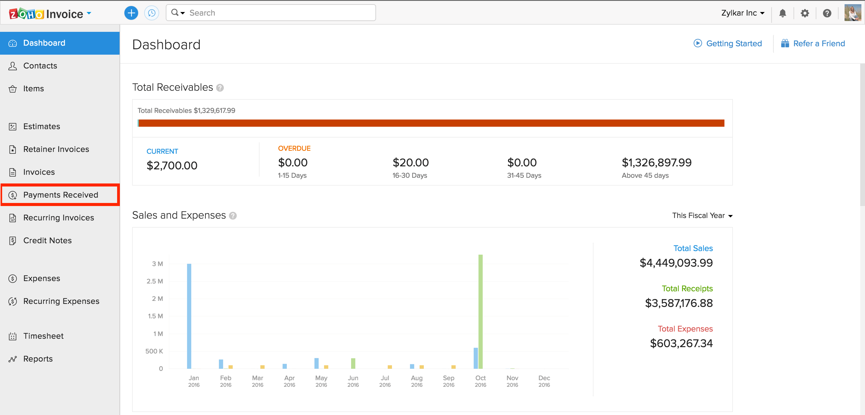 Payments Received Module