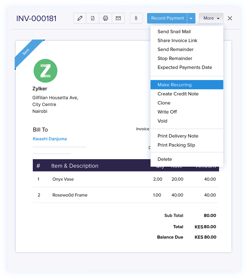 Recurring Billing - Invoicing and Accounting Software | Zoho Books