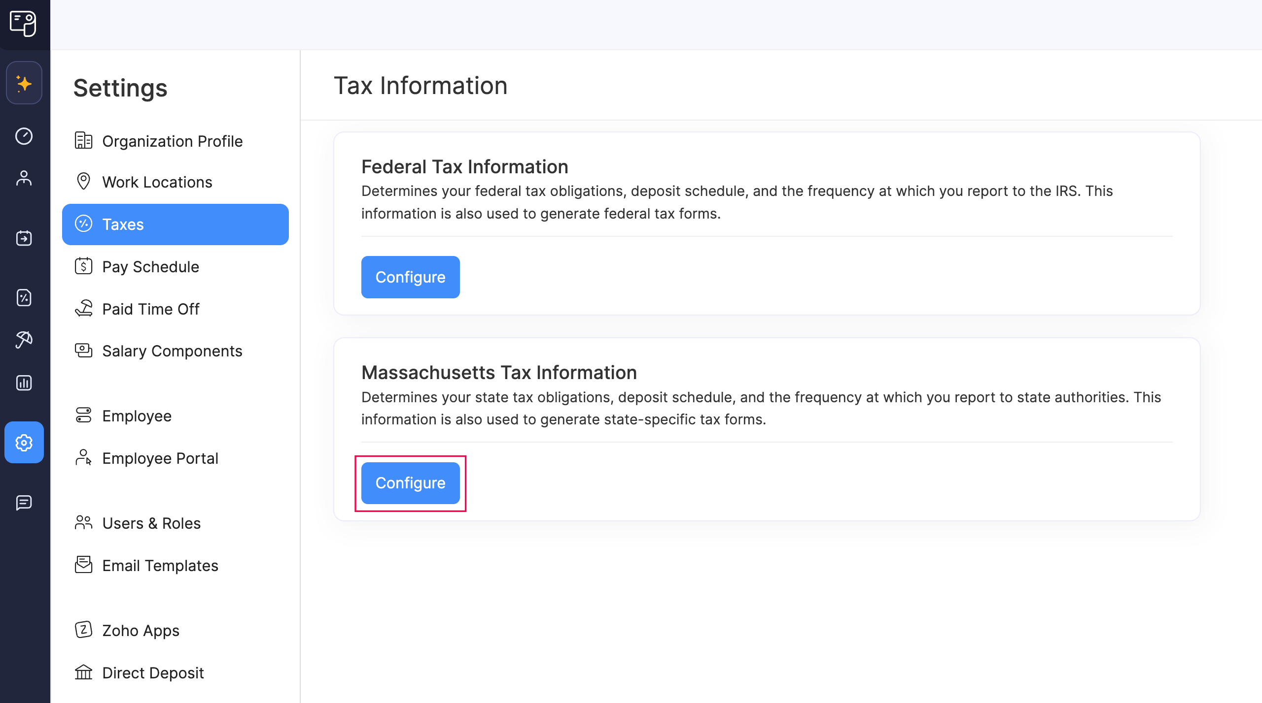 Configure State Tax Information