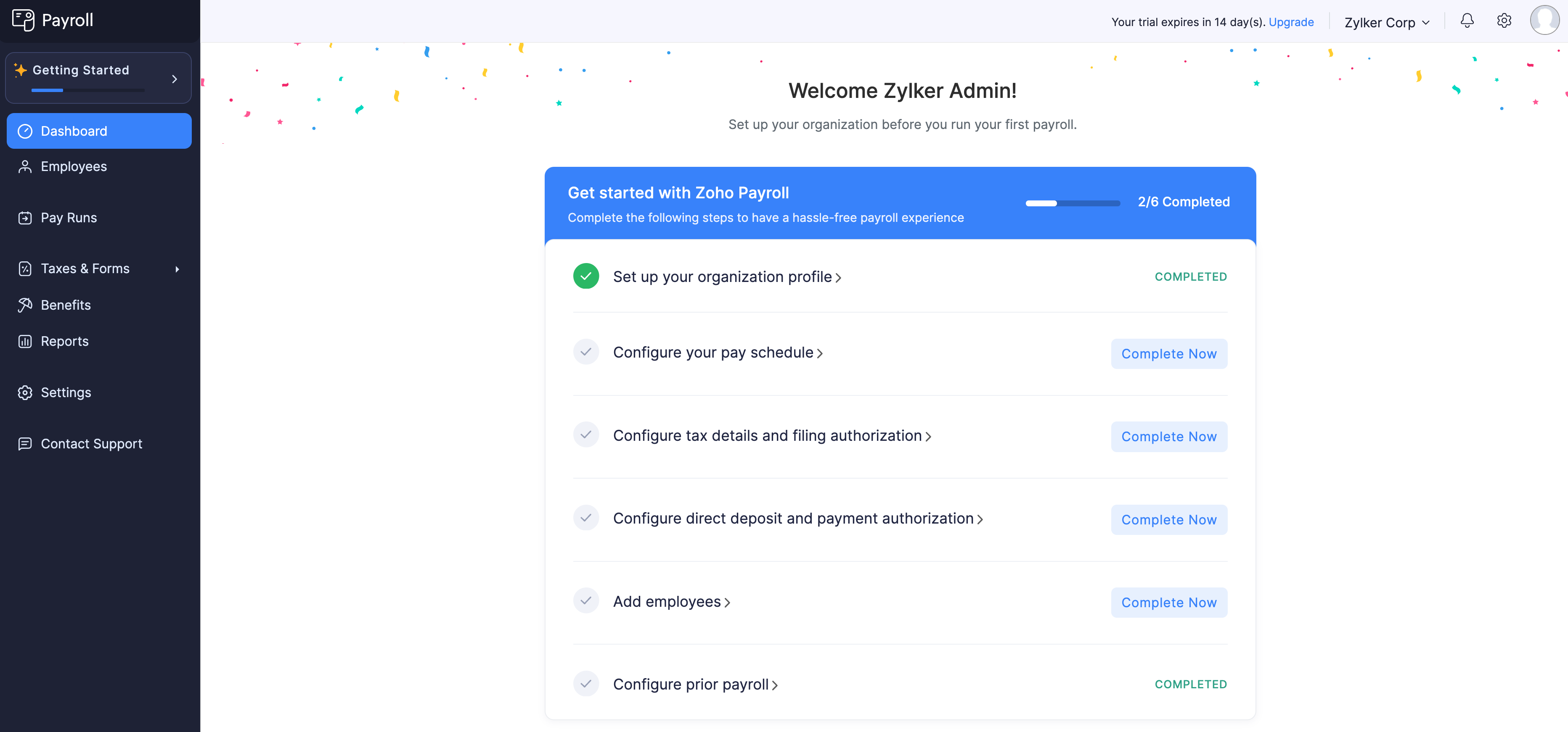 Key Steps to Get Started with Zoho Payroll