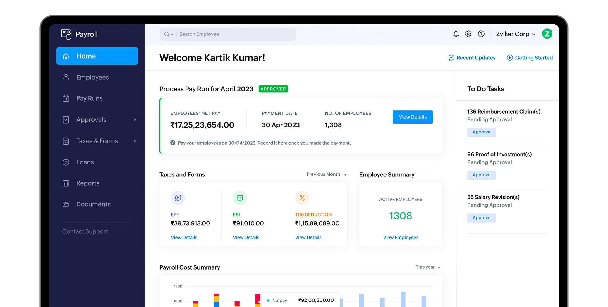 Statutory Bonus Calculator | Zoho Payroll