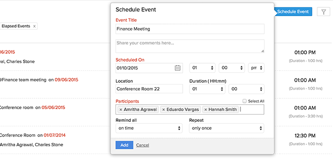 Schedule meeting