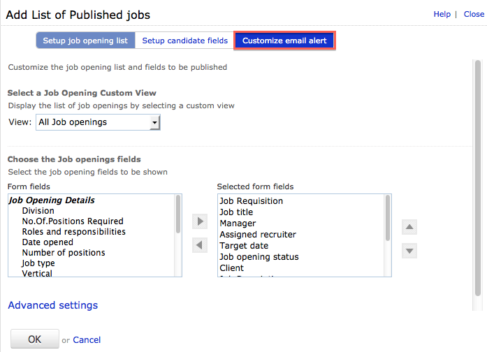 ... candidates who have applied to the jobs via published job openings