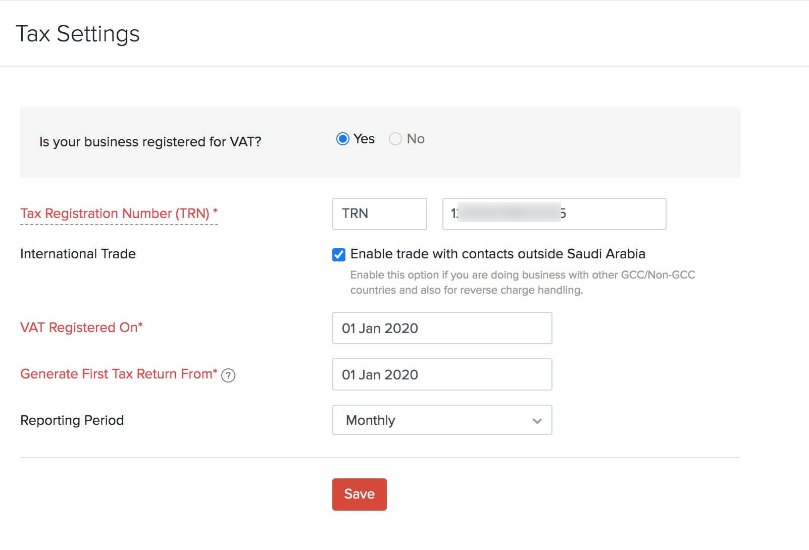 VAT Settings