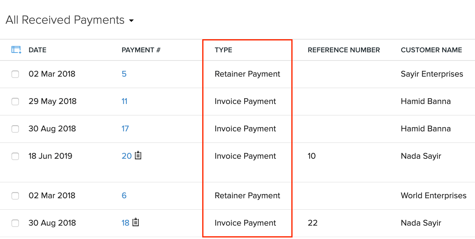 Payment Types