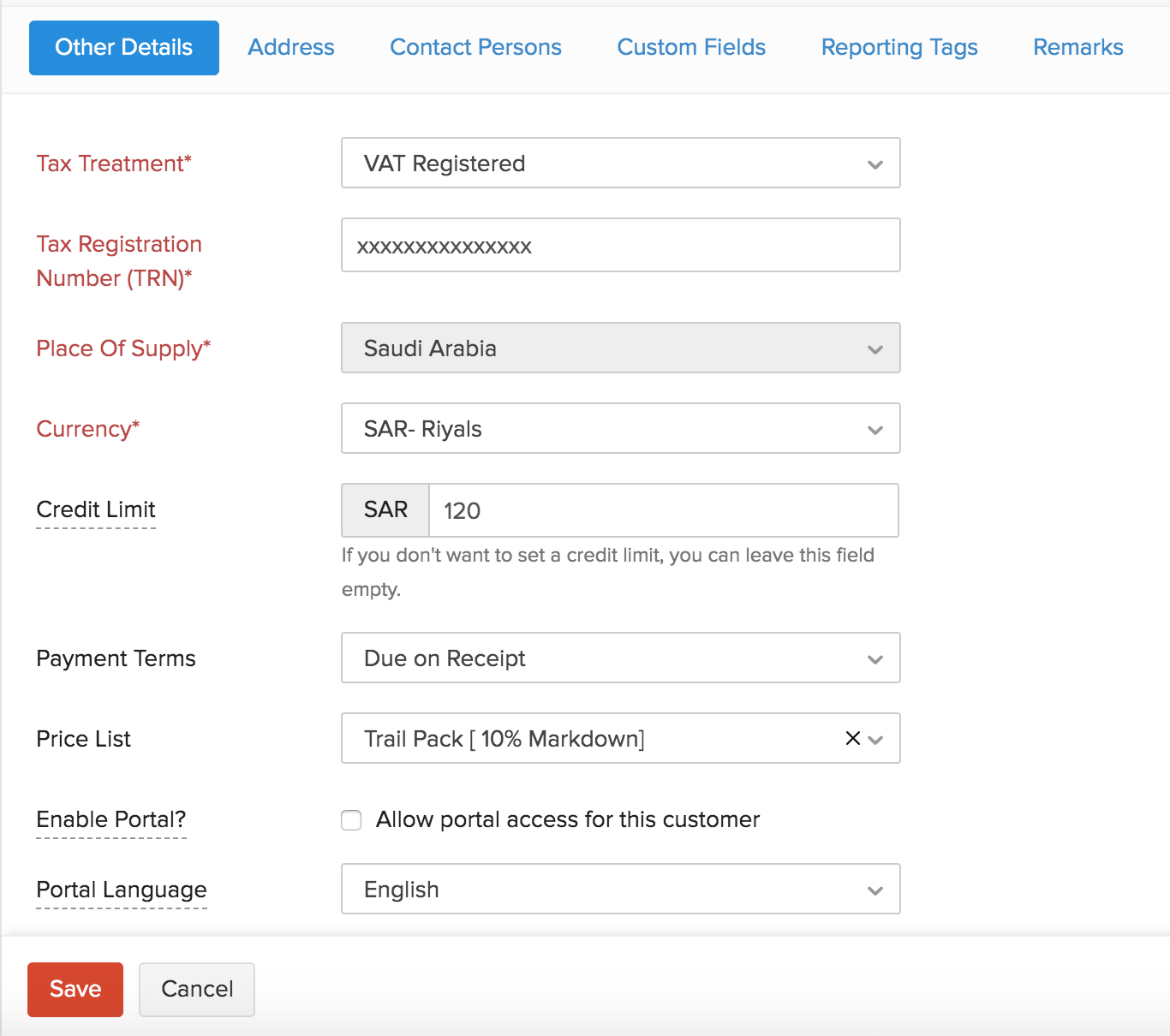 Tax in contact