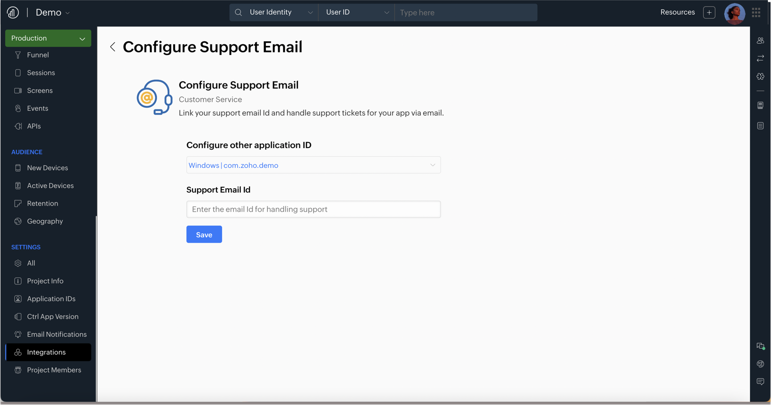 Support Email Integration