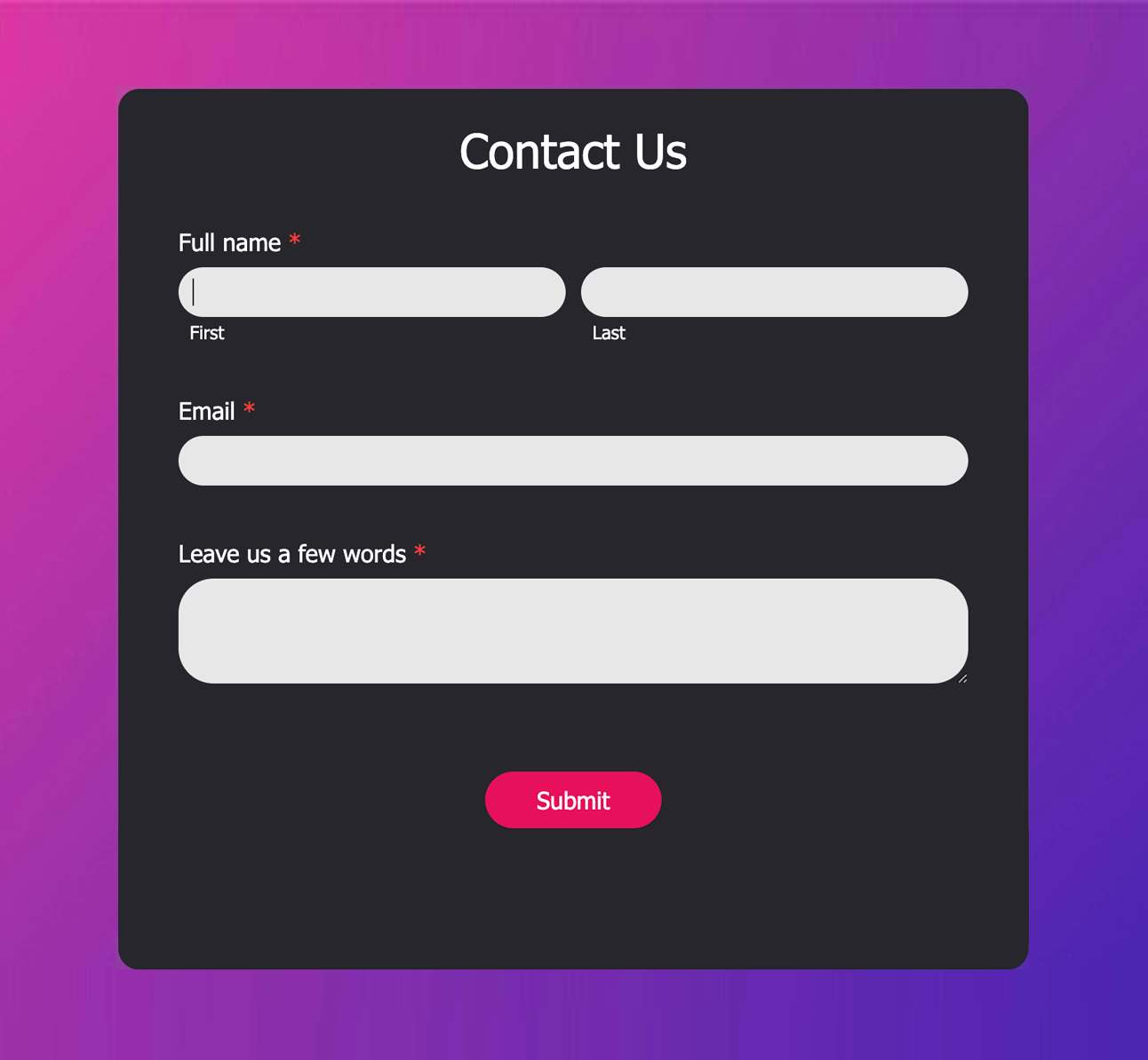 us custom form template