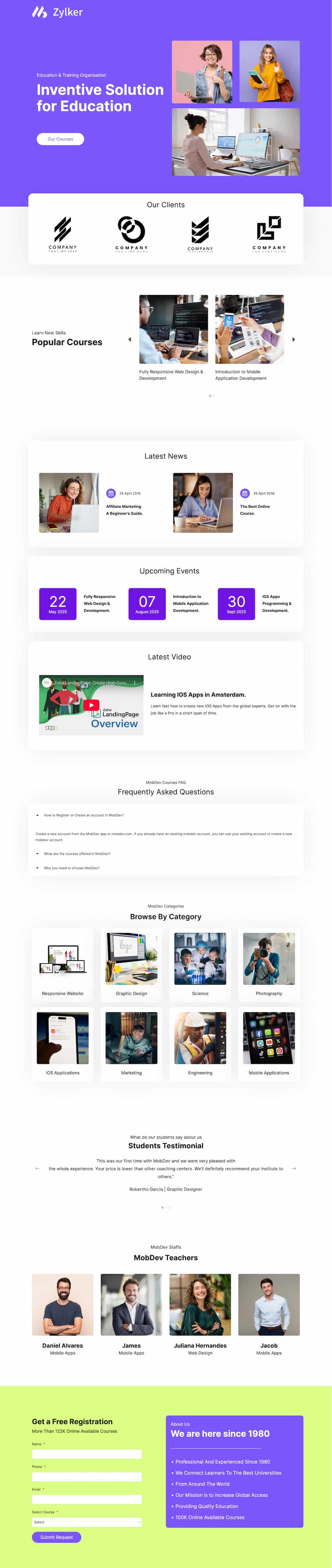 Online Course Landing Page Templates – Zoho LandingPage