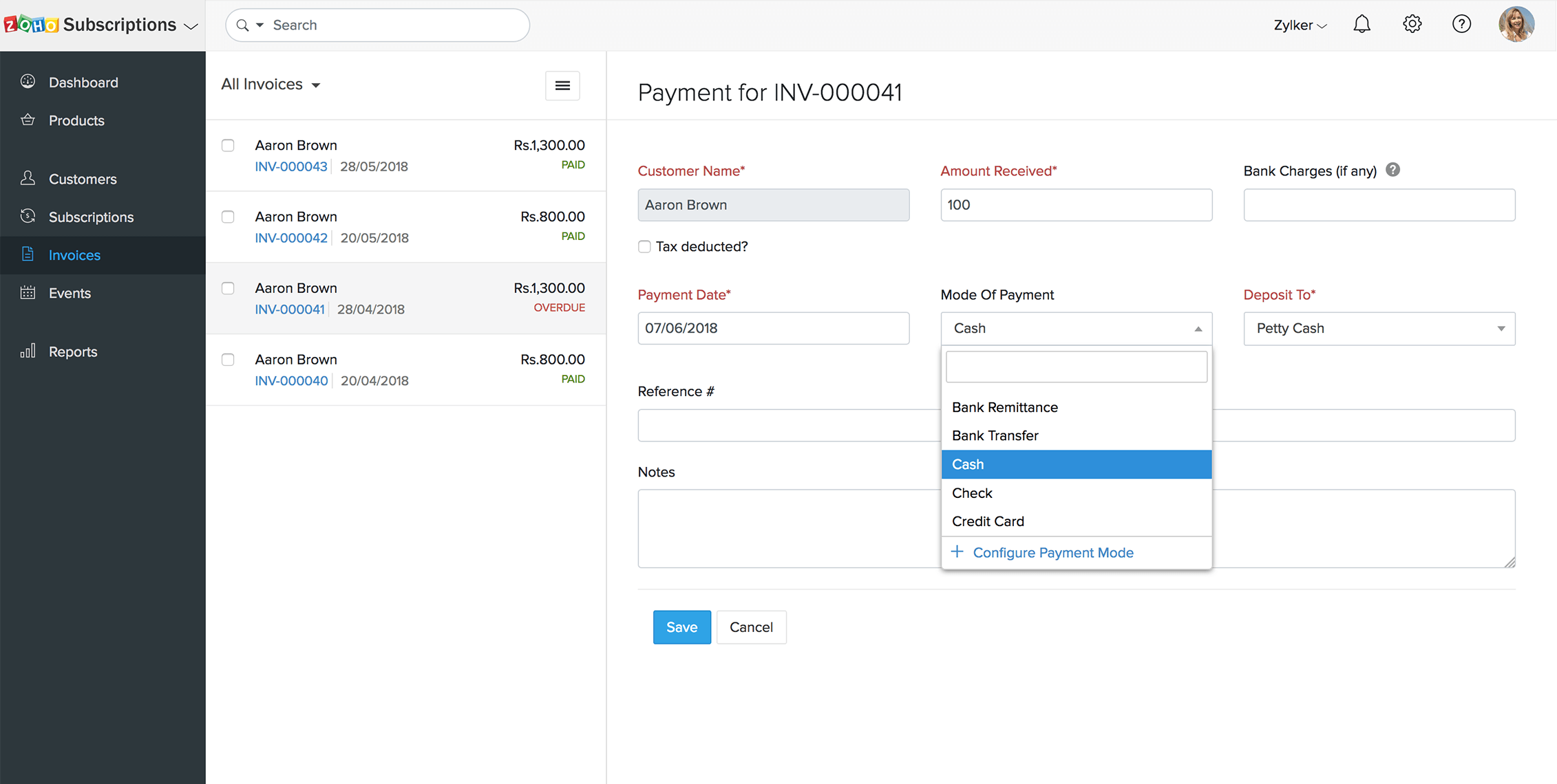 Recurring Payments Processing | Zoho Subscriptions