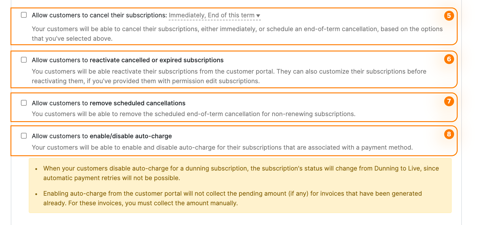 Subscription Management Preferences