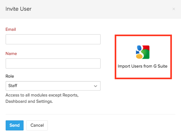 Invite Users G Suite