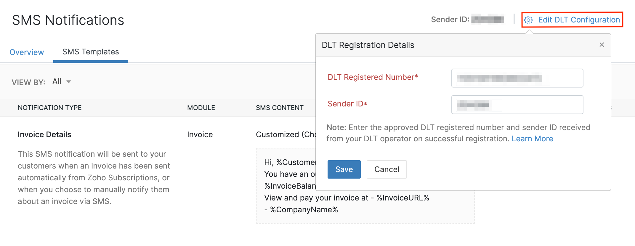 Edit DLT Details