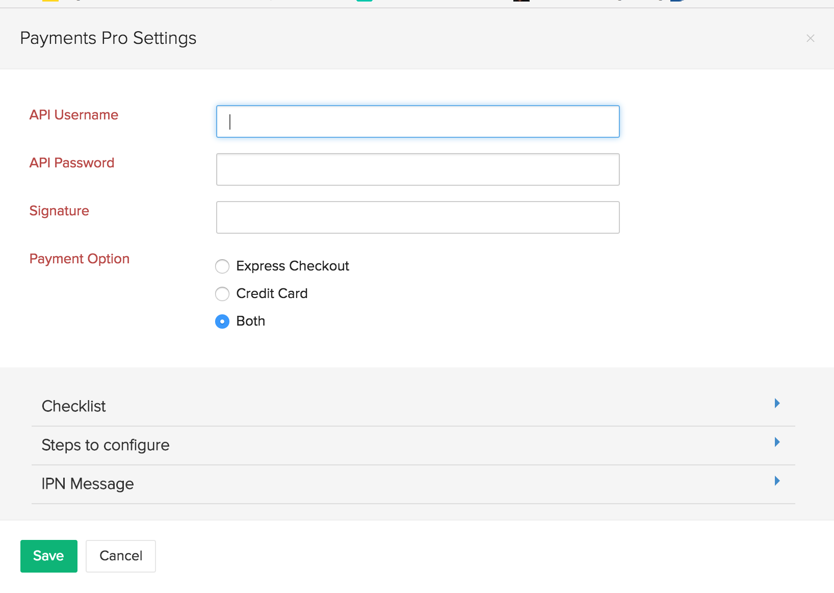 Setting up Payments Pro