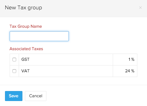 Add Tax group