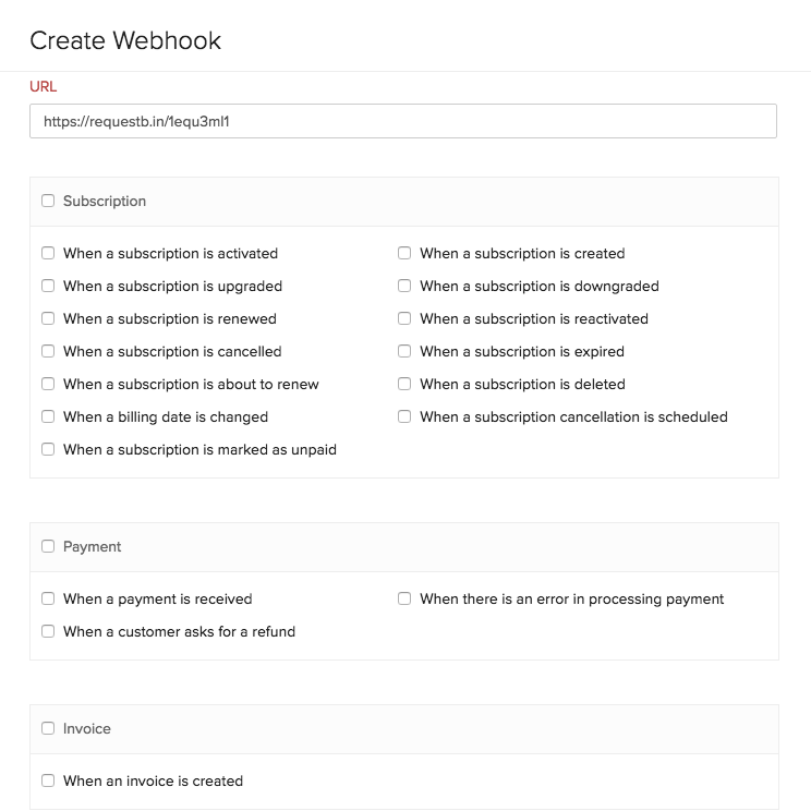 Creating a webhook