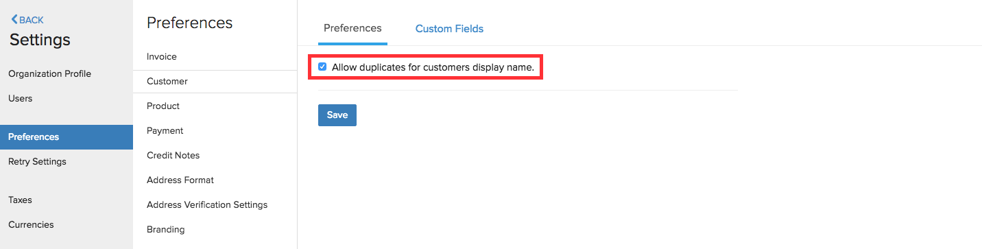 Customer Preferences Duplicate names