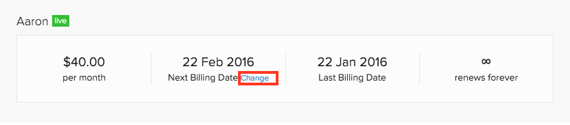 Change next renewal date