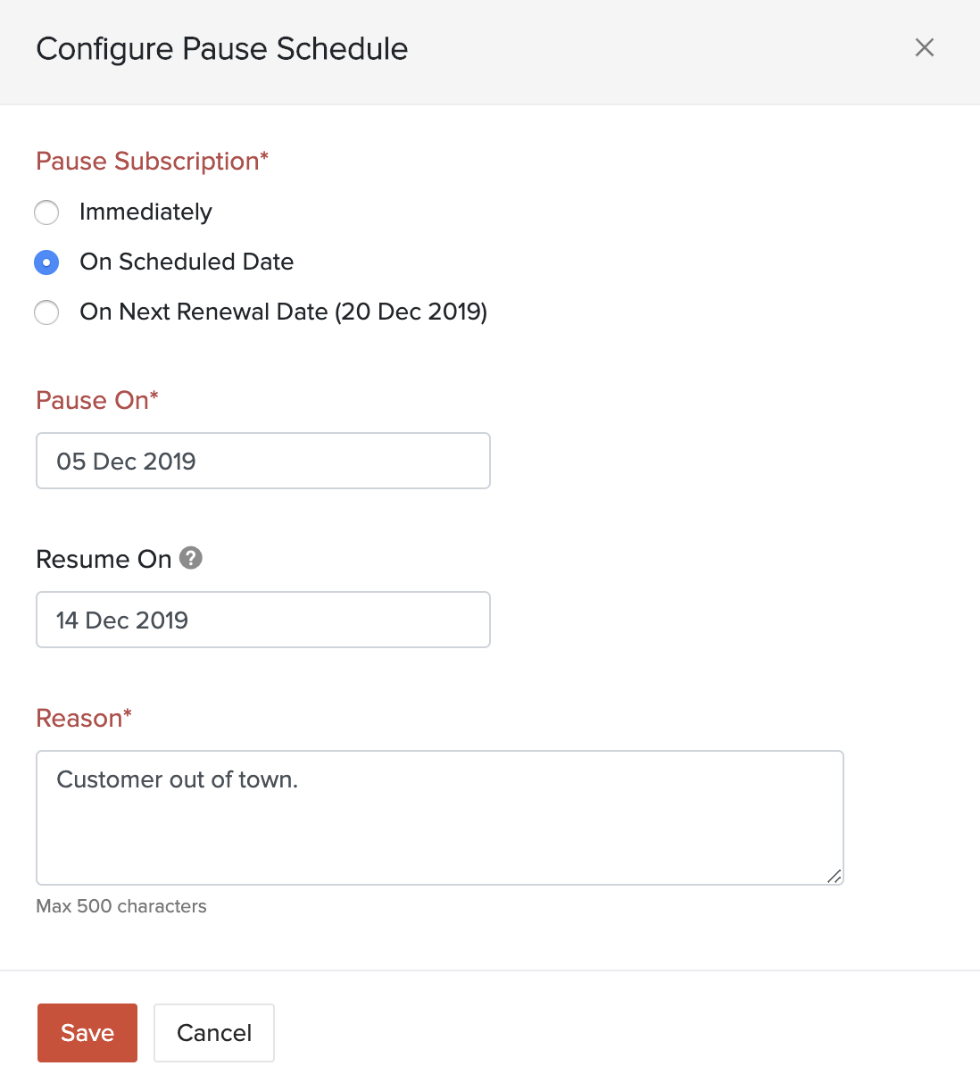 Configure Pause Schedule