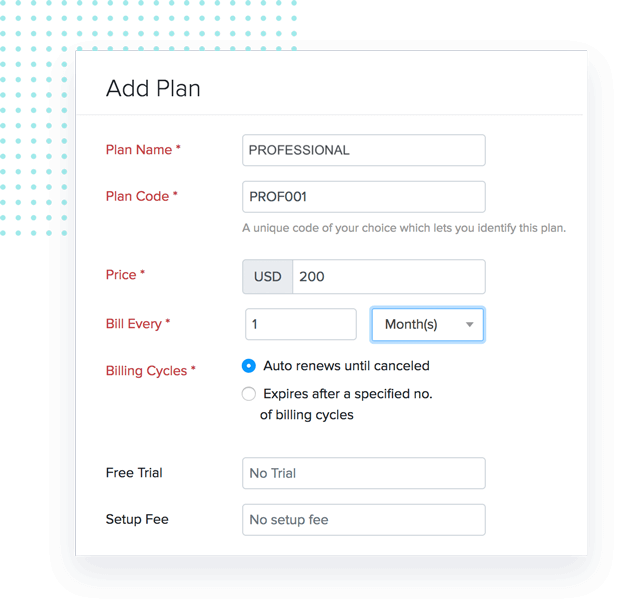 Zoho Subscriptions saas-billing-plan