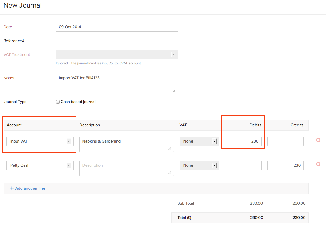 VAT in Purchases | Help | Online Accounting Software