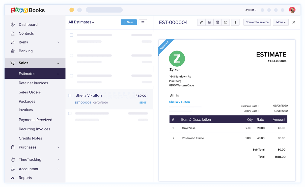 Create Estimates - Estimate & Invoice Software | Zoho Books